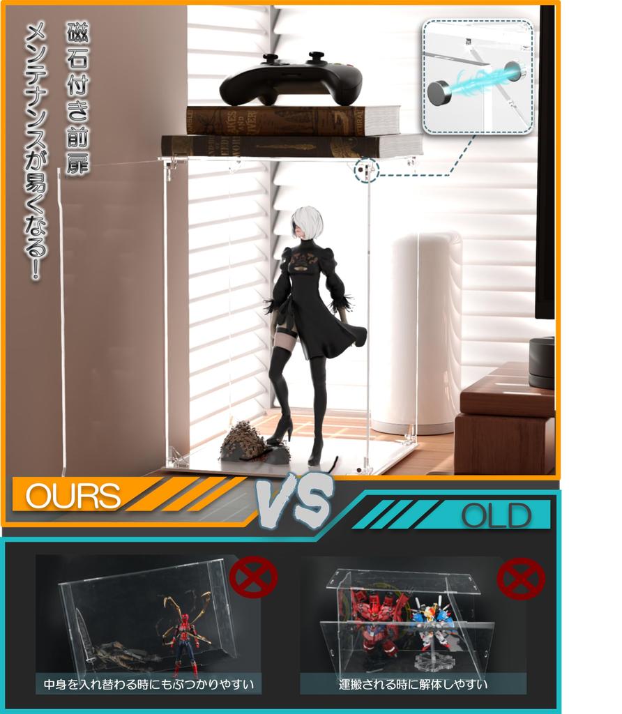 COOLTAKU Фигурка УФ Магнитный Магнитный Передняя Коллекция Больше Собрано Акриловая Подставка Ткань для Чистки Пятен Хранение Фигурок 25 x Глубина 25 x Высота Белый