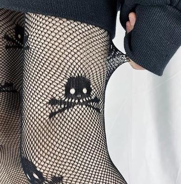 Mesh socks, fishnet socks, spring, summer and autumn, little moon, hollowed-out thin lace pantyhose, black backing silk, anti-hook silk.