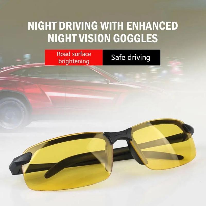 Yellow Night Vision Driving Glasses PC Ultralight Driver Mirror Women Men Night Vision Car Driving Glasses Outdoor Fashion Ornament Jewelry