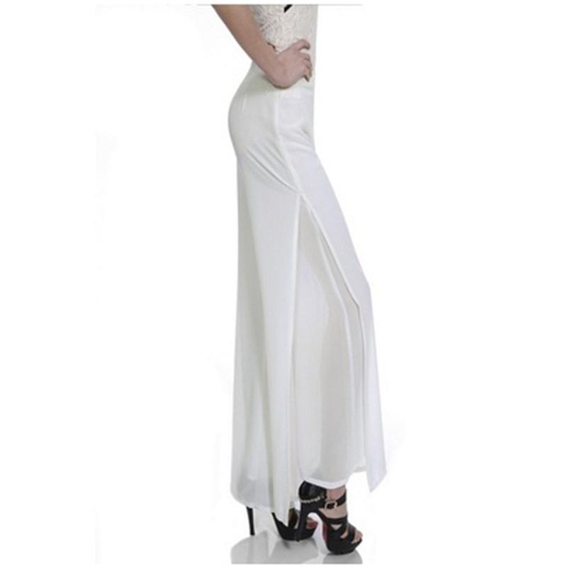 Женские тонкие юбки больших размеров из шифона на весну и лето, свободные брюки-клеш, прямые повседневные брюки с широкими штанинами