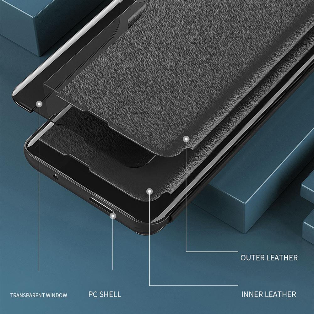 Для Samsung Galaxy S24 FE Чехол Окно просмотра Полная защита Кожаный чехол для телефона