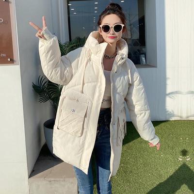 Женская осенне-зимняя парка с капюшоном и длинным рукавом, однотонная, с большим карманом, длинная парка на шнурке, шикарное теплое пальто