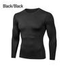 Men's Colorful Quick-Dry Compression Tights Long Sleeve Running Shirt - Breathable Elastic Base Layer for Sports Fitness