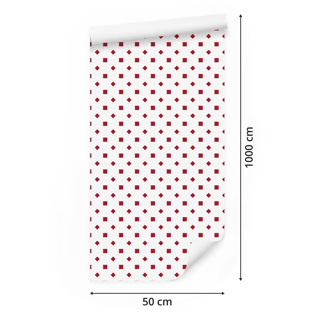 Wallpaper Dots white and coral, white background for living room and bedroom 50x1000