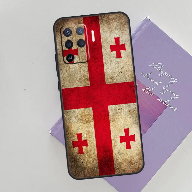 Georgia Flag Case For Oppo A15 A16 A17 A52 A72 A76 A96 A74 A94 A53 A54S A57S A58 A78 A98 A77 Phone Cover