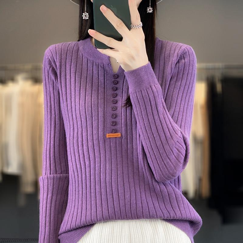 Autumn Women's Sweater Temperament Pullover Round Neck Regular Sweater Women's Knitwear