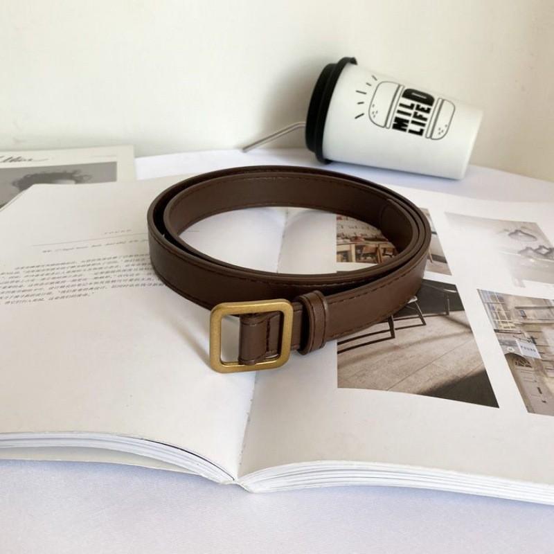 Stylish Womens Pu Belt With Vintage Square Buckle Available In Black And Brown For Fall 2023