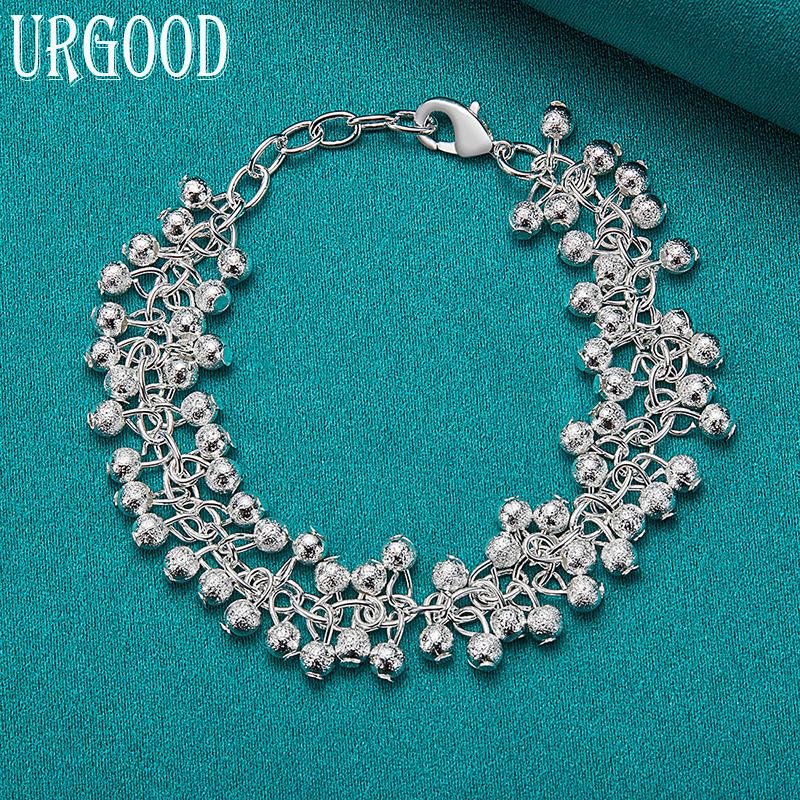 Браслет из стерлингового серебра 925 пробы с виноградными бусинами, женский свадебный подарок, романтические украшения