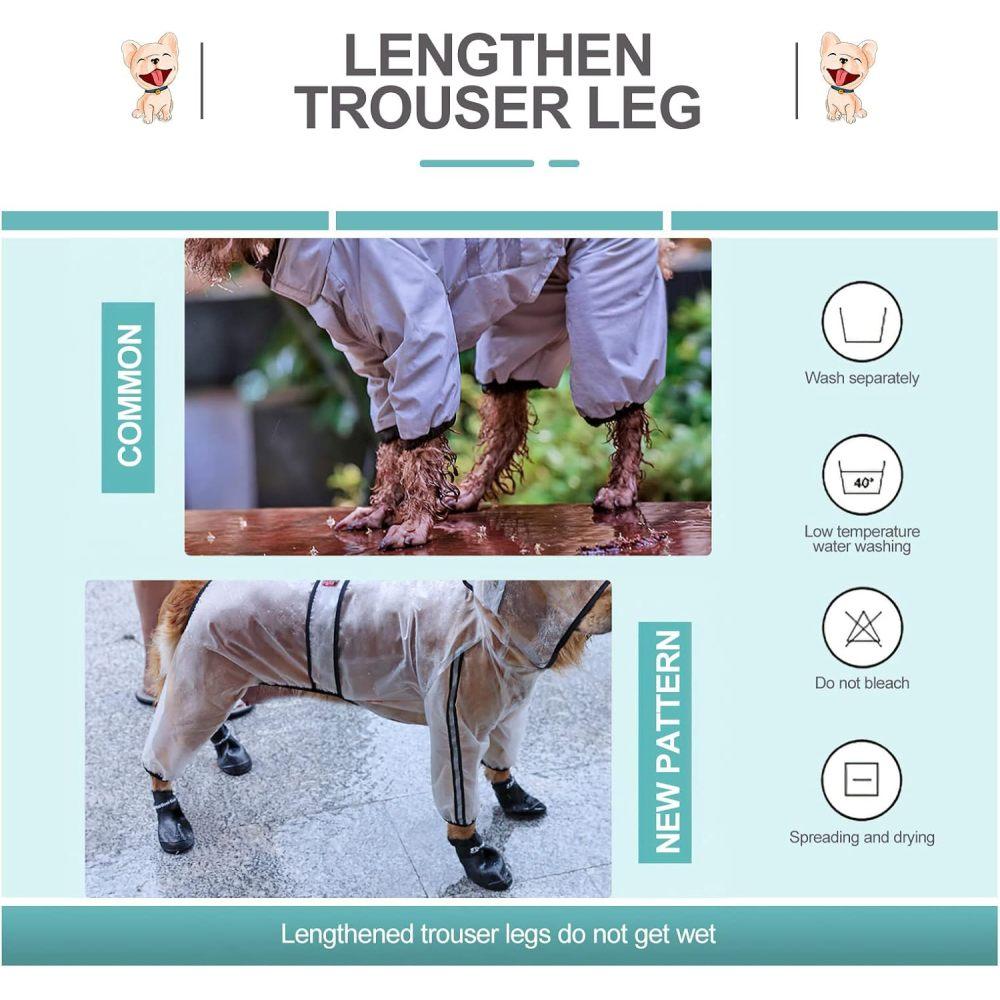 Прозрачный дождевик для собак, водонепроницаемый дождевик для собак, регулируемый светоотражающий легкий дождевик для домашних животных, для собак маленьких, средних и больших пород