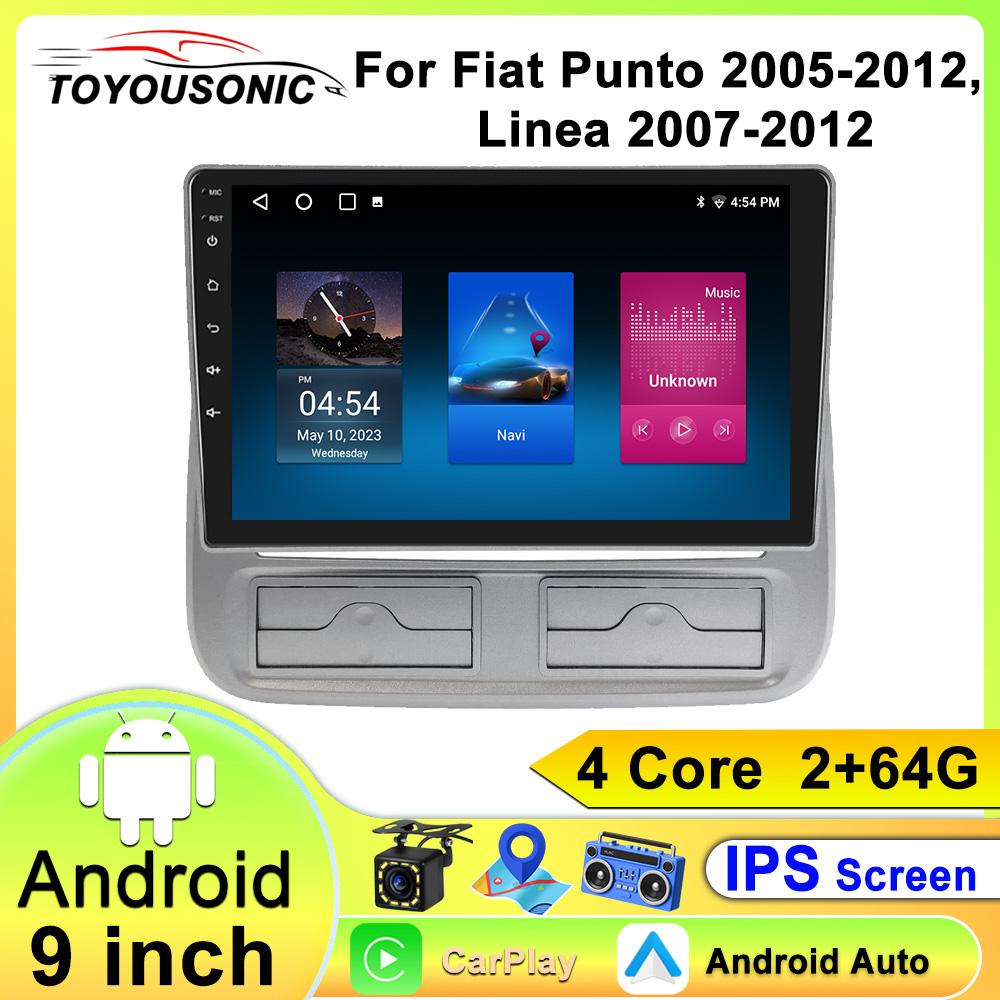 Android Car Multimedia Player For Fiat Punto 2005-2012 Linea 2007-2012 GPS Navigation CarPlay 4G Head Unit Stereo Video Player