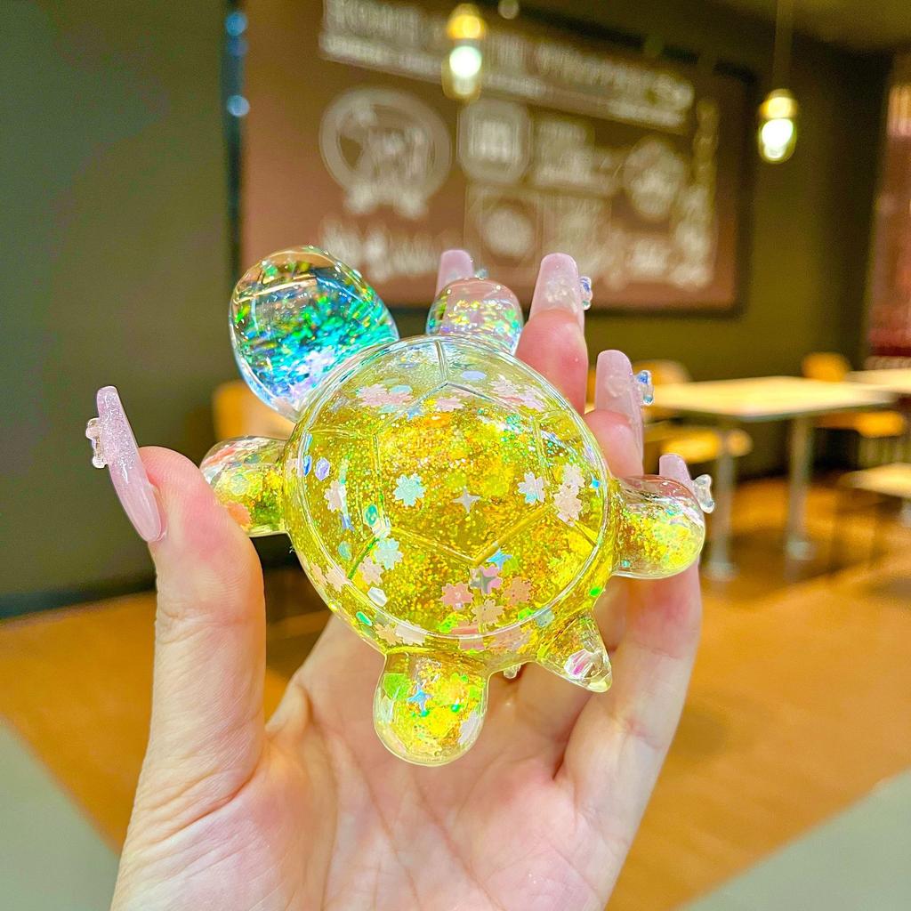 Diy Creative Table Toy Gift with Luminous Sand, Dazzling and Sparkling Turtle Ornaments
