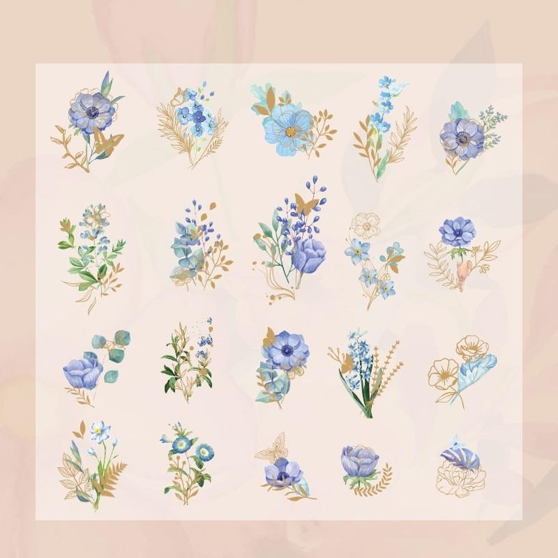 1 сумка, набор красивых цветочных наклеек, завод, ручной учет, материал «сделай сам», декоративные канцелярские наклейки ZPG