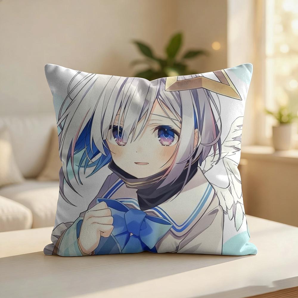 Amane KanataS Cute Cushion Cover Silky Short Plush Invisible Zipper Dustproof Sofa Pillow Case For Home Decor