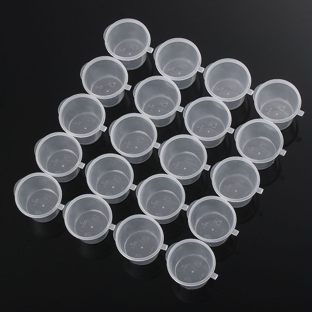 25Pcs Reusable Takeaway Plastic Food Containers Sauce Cup Palette Pigment Paint Box
