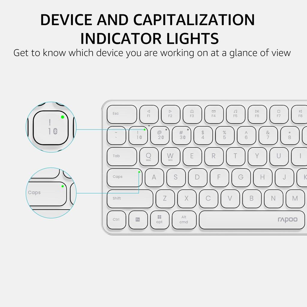 Беспроводной набор клавиатуры и мыши RAPOO 9360M, Серия Blade E9310M Ультратонкая 99-клавишная клавиатура и бесшумная мышь M300G, Поддерживает четыре устройства