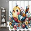Милая птичка, цветочный коллаж, арт, шторка для душа, декоративная шторка для ванной, водонепроницаемая шторка для душа с крючками