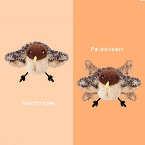 Игрушка для кошек «хлопающая птица» Интерактивная имитация щебечущей птицы Игрушка для кошек с USB-перезаряжаемой плюшевой птицей и дистанционным управлением для домашних кошек