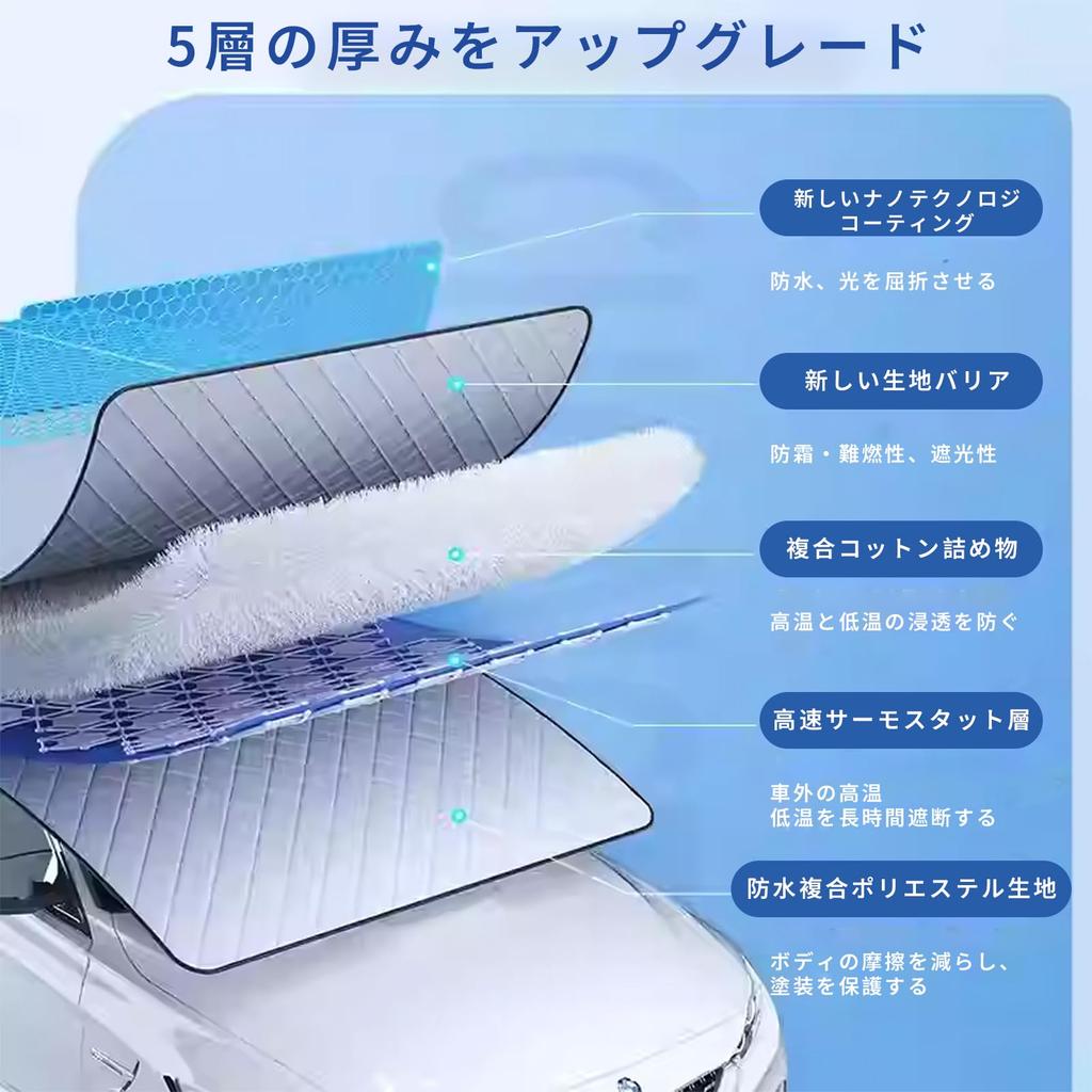 Poxvalzor New Windshield Sunshade for 12 Thick UV Light Heat Leaf and Hail Frost Snow Car Easy Car Includes Belt and Storage Universal Fit [2025