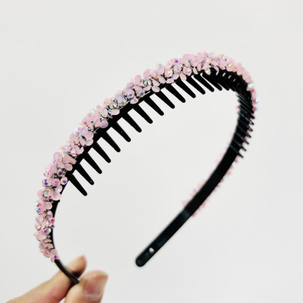 Сладкие стразы Нескользящая повязка для волос Тонкая для умывания Ободок для волос Кристалл Зубчики Повязка на голову Леди