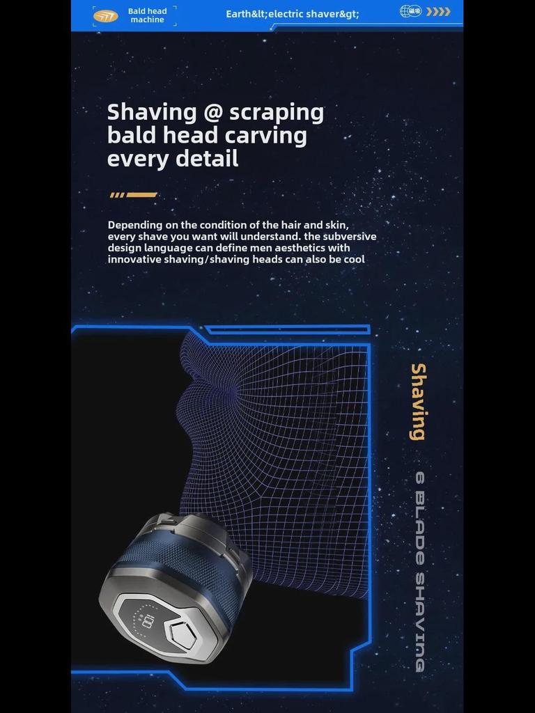 Magnetic Six-Blade Balding Device for Full-Body Use