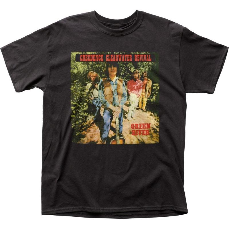 Creedence Clearwater Revival Green River Unisex T-Shirt Music Classic Band Black Graphic Tee