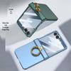 Чехол-накладка Samsung Z Flip7 с полной защитой, однотонный, с защитой шарнира и встроенной подставкой-кольцом