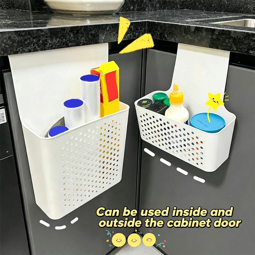 Kitchen Cabinet Door Interior Storage Shelf and Box, Hanging Hook Behind the Door, Kitchen Cabinet Door Basket Shelf Baskets