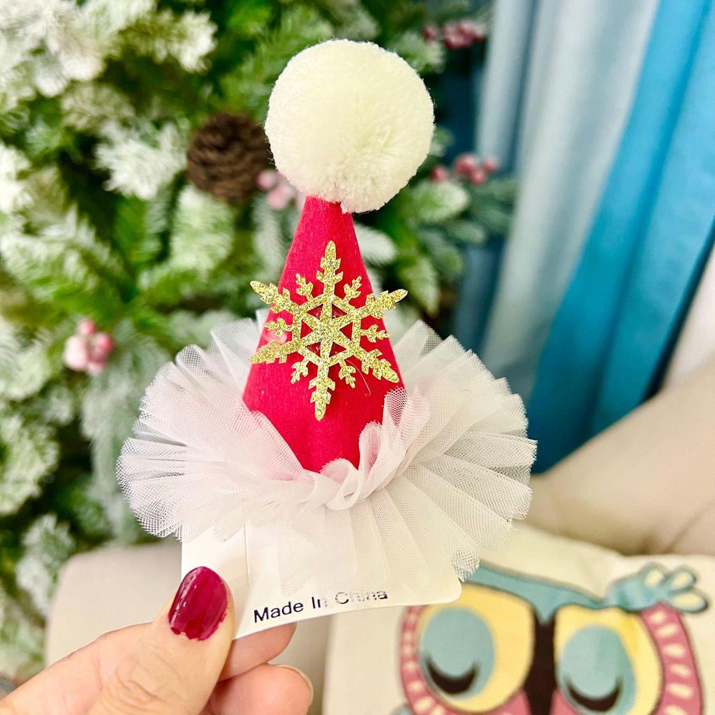 2025 Рождественский Олень Снежинка Мини-шляпка Заколка для волос - Милые Праздничные Аксессуары для Волос