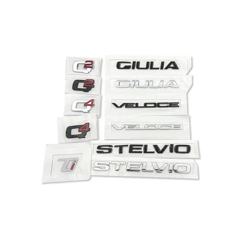 1 шт. Q4 Q2 GIULIA GIULIETTA STELVIO VELOCE Ti Значок Эмблема Наклейки на Автомобиль Для Заднего Багажника Переделка Наклейка на Багажник Логотип Аксессуары