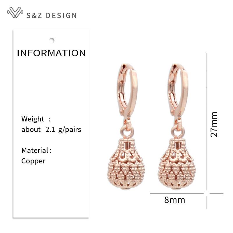 Элегантные модные винтажные богемные полые серьги цвета розового золота для женщин, ювелирные изделия, подарок для девочек