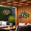 Yousheng Christmas Hanging Baskets Pre-Lit Artificial Basket with LED Lights Pine Cones Berries Winter Outdoor Planter for Outside Porch Front Door