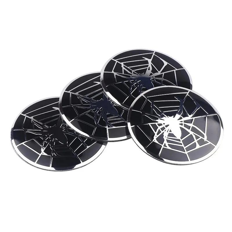4PCS Universal 56mm 60mm Car Wheel Center Caps Dustproof Decorative Hub Caps For spider web Sticker