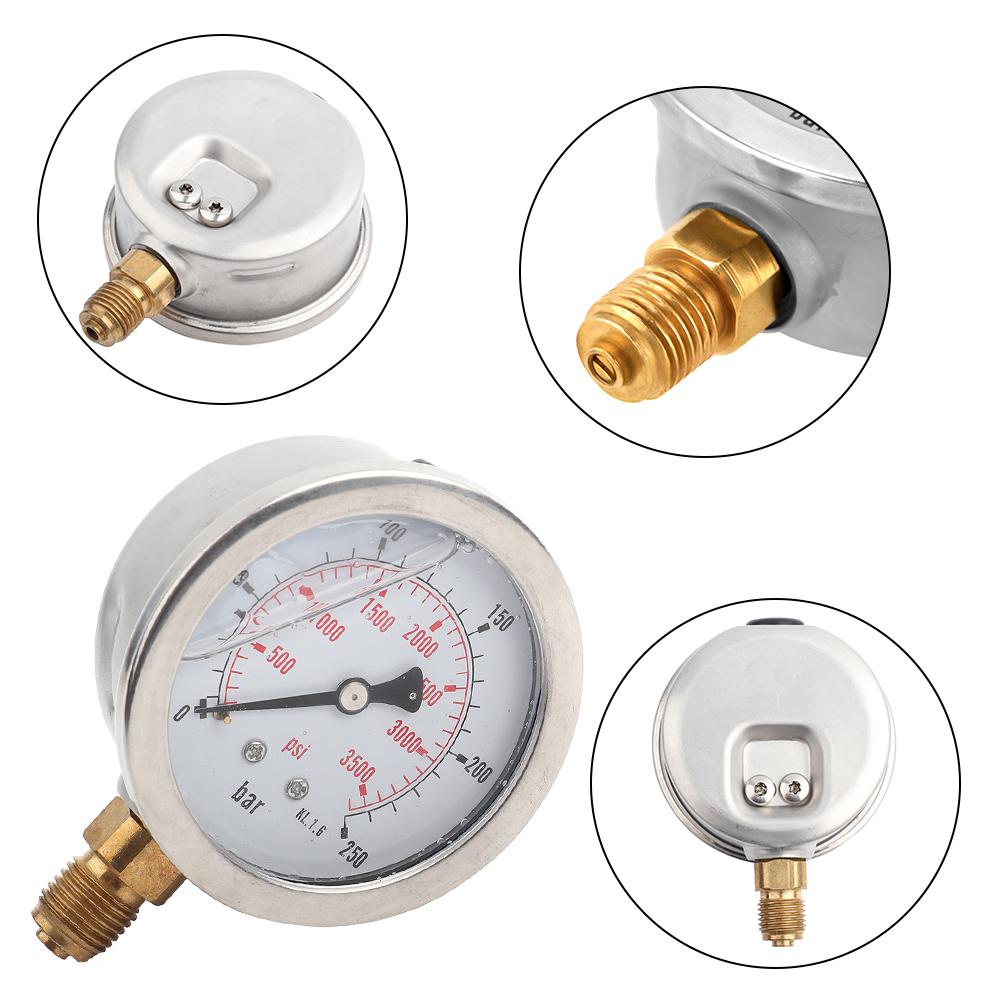 Hydraulic Pressure Gauge 0-250Bar 0- 3750PSI G1/4 63mm  Hydraulic Water Pressure Gauge Meter