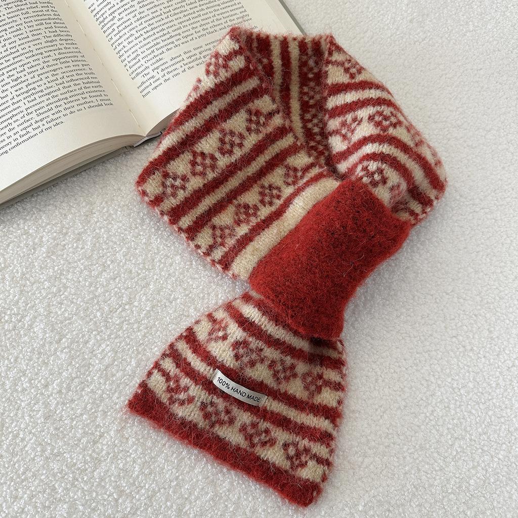 Vintage Small Scarf Skin Friendly Knitted Scarf Versatile and Thick Scarf