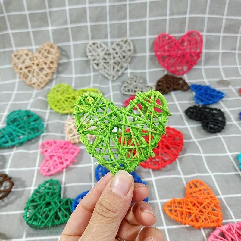 Valentine's Day Heart-shaped Rattan Ball Decoration, Vase and Bowl Filling, Decoration for Props, Window Decoration,  Decor