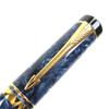 Excellent PARKER fountain pen Duo Fold Marble Blue International Navy Black Gold 18K mens Used
