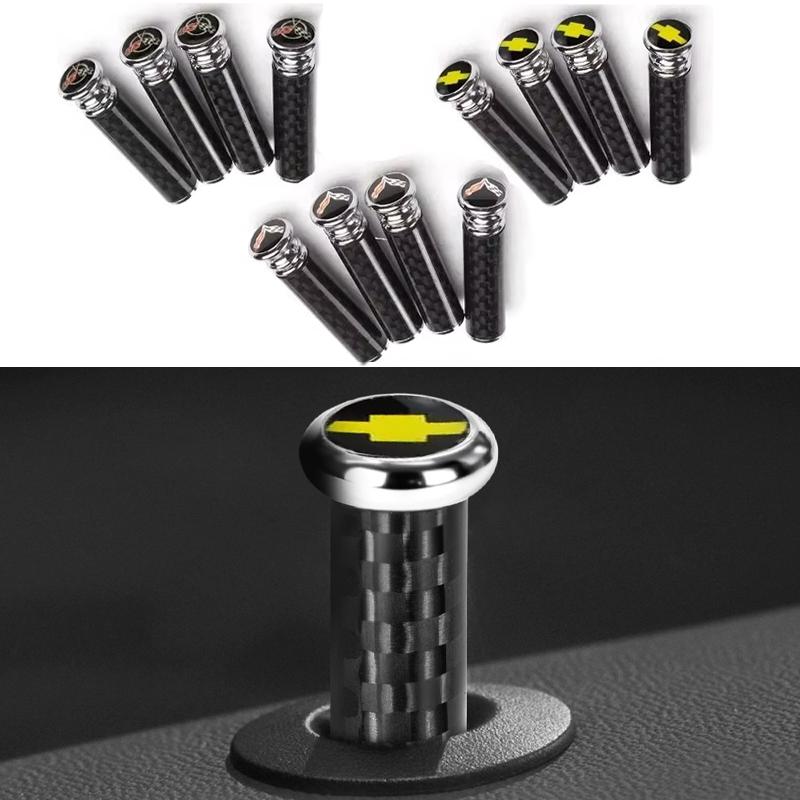 Carbon Fiber for Chevrolet COLORADO Corvette IMPALA AVEO CAPTIVA CRUZE EQUINOx LACETTI MALIBU Car Door Lock Pins Bolt Cover