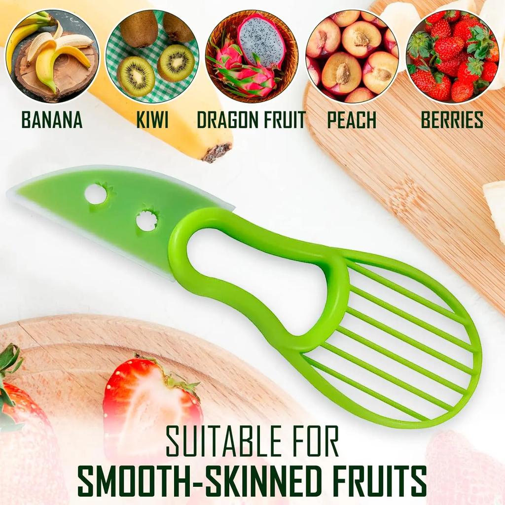 Avocado Peeler 3 In 1 Avocado Slicer Tool Multifunctional Avocado Cutter Corer Fruit Slicer Peeler Plastic Knife Kitchen Tools