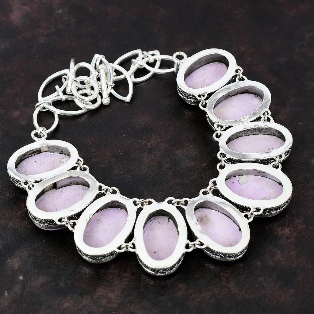 Ожерелье из драгоценного камня фосфосидерита, ожерелье из стерлингового серебра 925 пробы, регулируемое ожерелье-цепочка, ювелирные изделия из фосфосидерита, винтажное ожерелье ручной работы