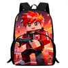 15-Inch Roblox Cartoon Backpack, Large Capacity Back Support Backpack with Front Pocket, Suitable for Unisex Children Aged 5-8