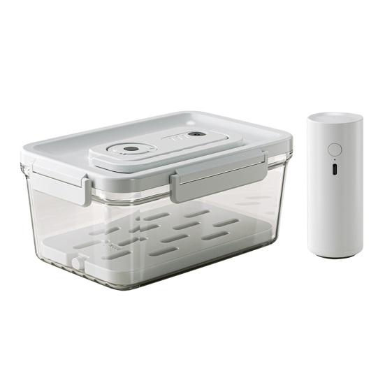 Электрический вакуумный контейнер для еды, герметичный ящик-хрустяшка с ручным насосом, пищевой контейнер без BPA для хранения в холодильнике, для фруктов, овощей и мяса