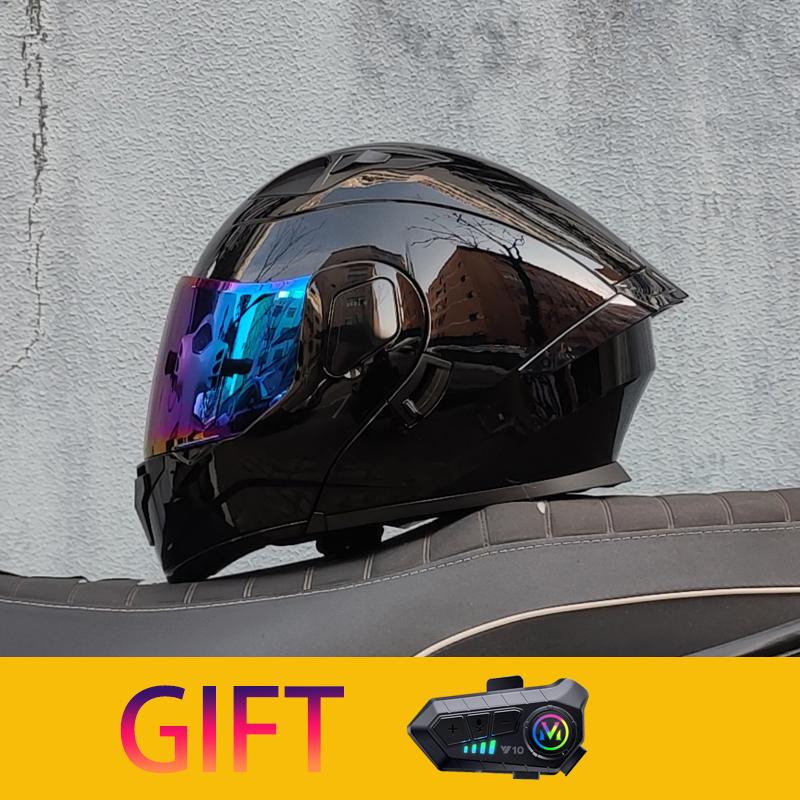 ORZ Мотоциклетный шлем Модульный шлем-флип с двойным визором Полнолицевой шлем Поставляется с Bluetooth-наушниками Модель 103