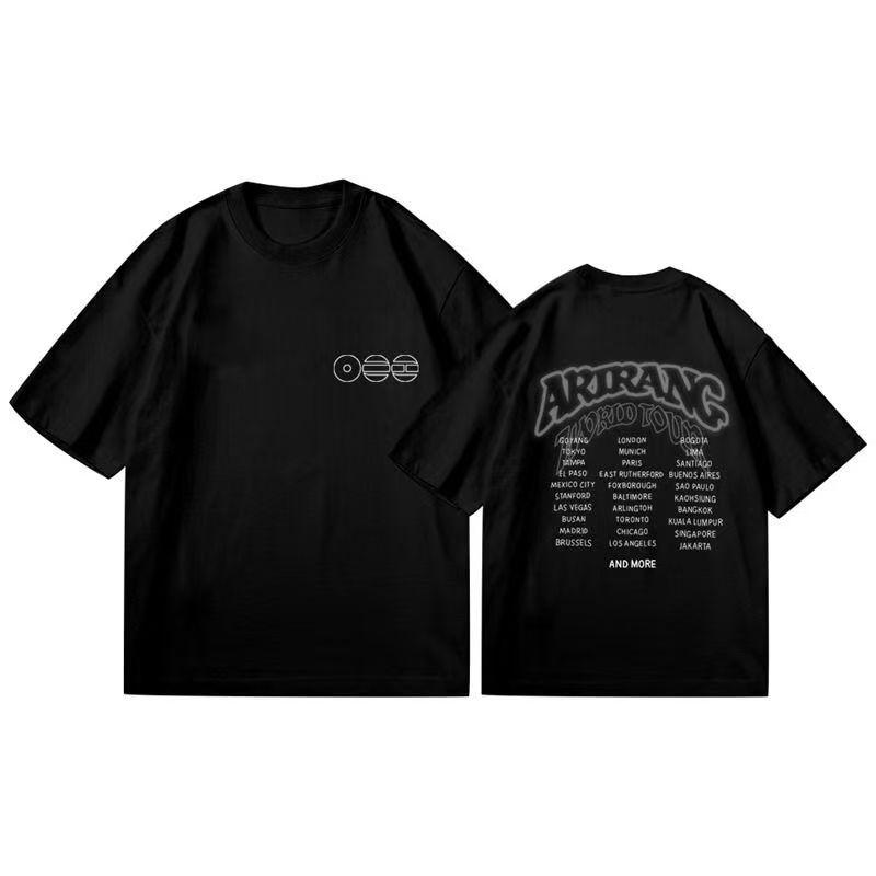 BTS 5-й Концертный T-shirt ARIRANG Kpop Мода Печатный летний T