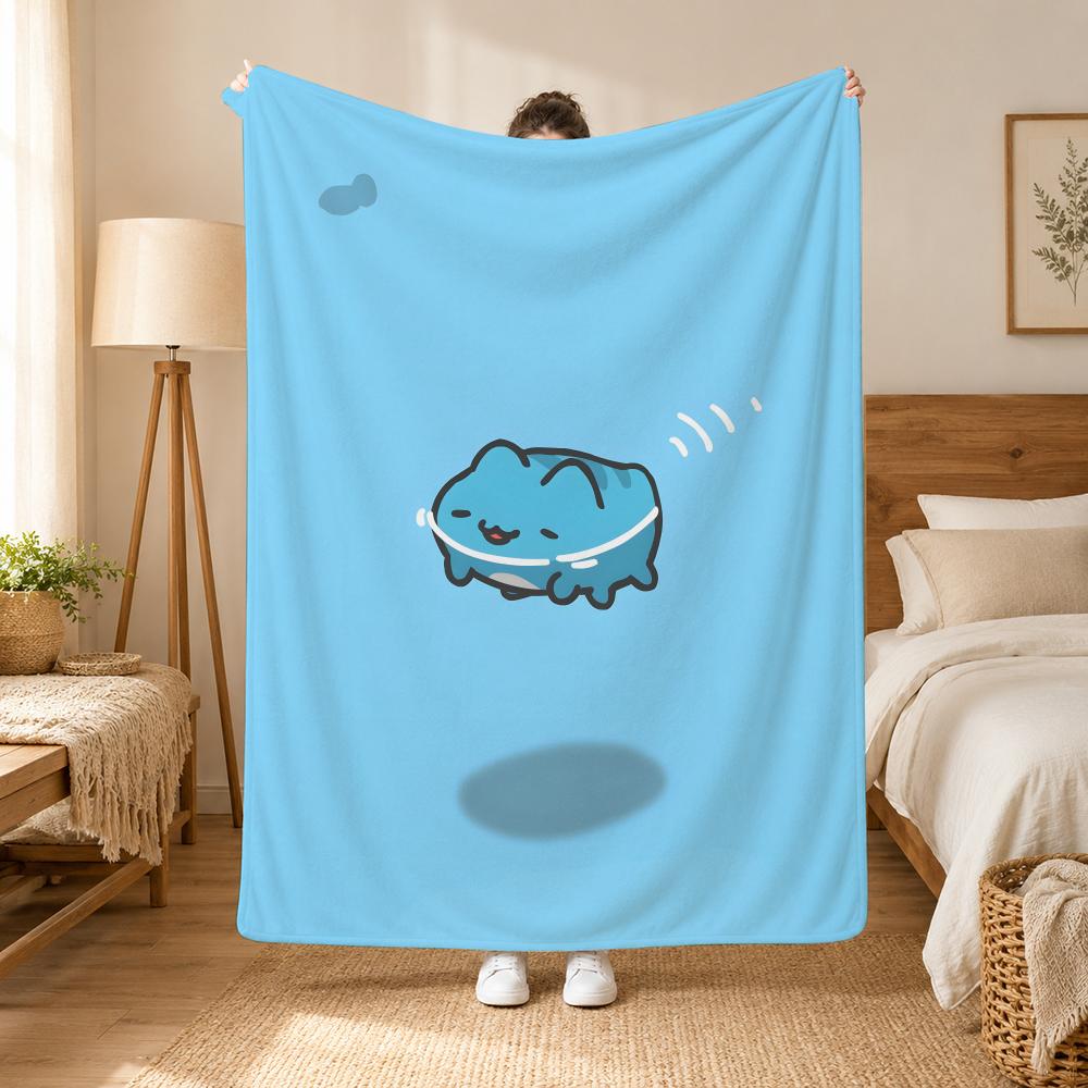 Bugcat Capoo Cartoon Character Throw 240g flannel blanket, suitable for sofas, beds, offices, exquisite gift blankets