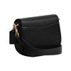 Coach Harley 22 Solid Color Flap Hardware Buckle Leather Saddle Bag Crossbody Shoulder Bag Small Women Bags Black CM705-B4BK