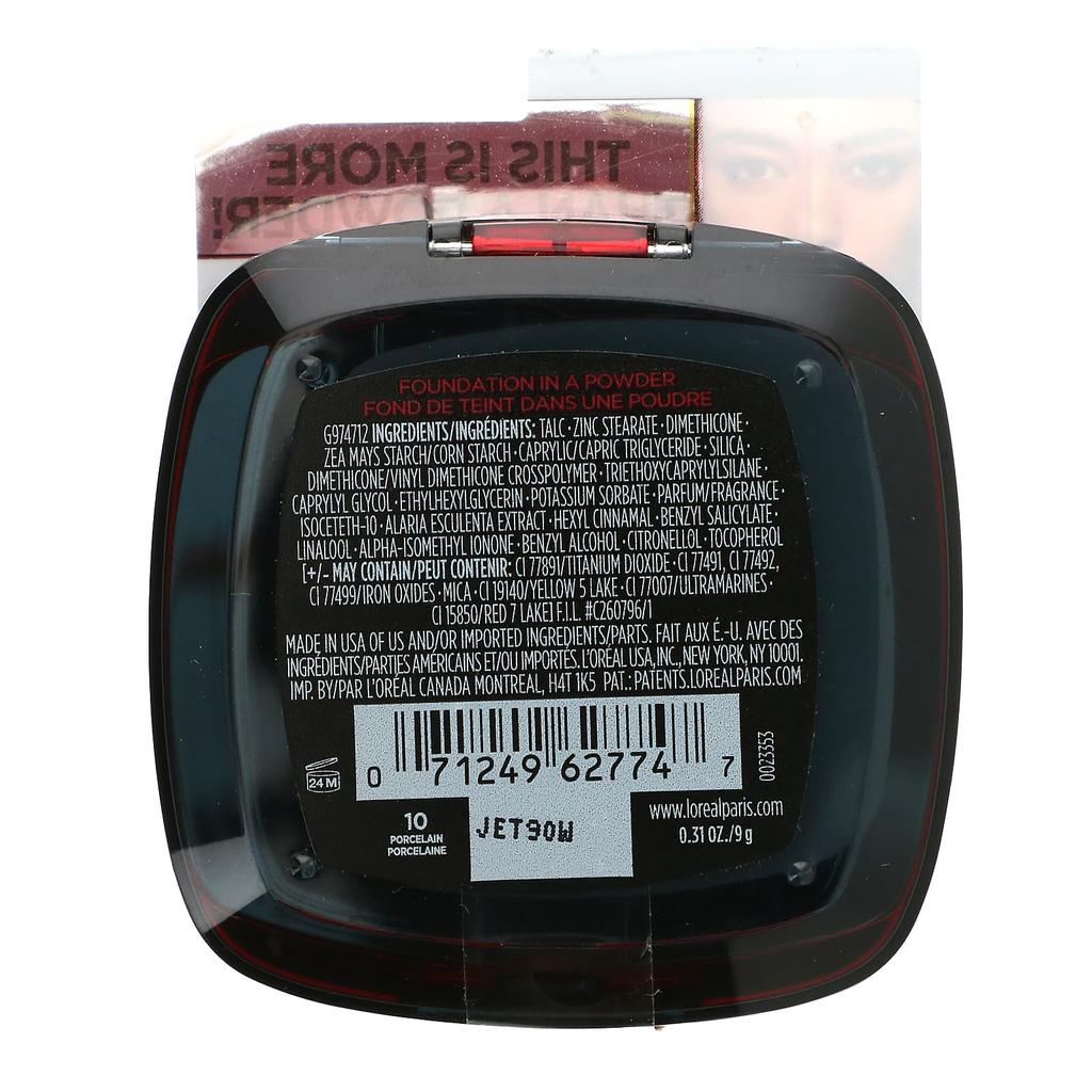 L'Oréal, Infallible 24-hour Fresh Wear, Powder Foundation, 10 Porcelain, 9G(0.31Oz)