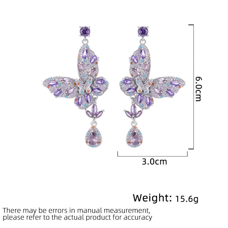 Женские серьги-бабочки в элегантном дизайне «легкая роскошь», инкрустированные цирконами, длинные, модные и универсальные, нишевый дизайн
