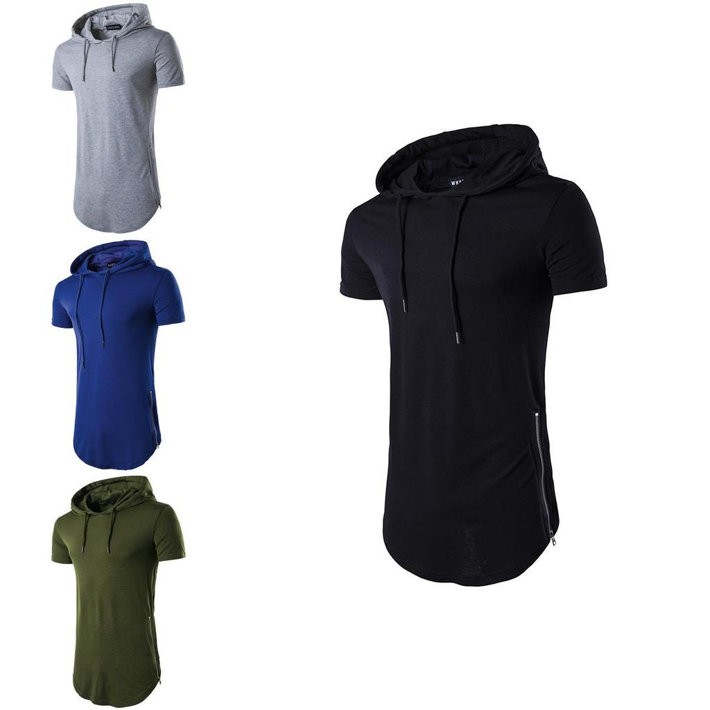 Mens Slim Fit Short Sleeve Hooded Tee With Premium Quality Muscle Tops For Casual Fashion