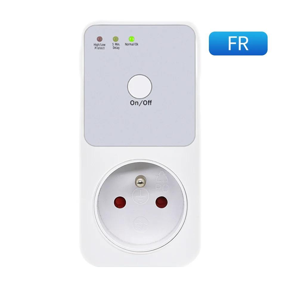 Automatic Voltage Protector Socket Switcher AC 220V Power Surge Safe Protector EU Plug Socket Voltage Safe Refrigerator Protect3
