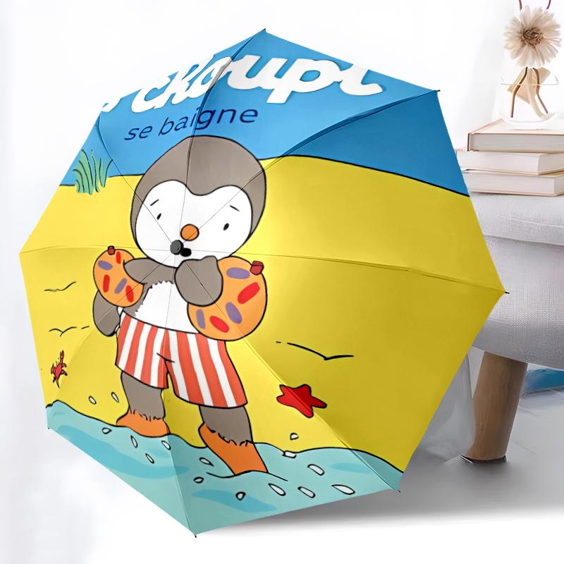 Складной зонт с принтом мультфильма T-T'choupi, для улицы, отдыха и путешествий, прочная ткань зонта, подарок на день рождения и праздник